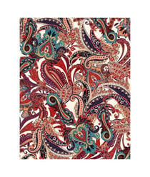 Tissu polyester imprimé cachemire de 150 cm de largeur CACHEMIRE ROUGE vendu par 50 cm