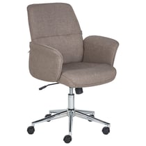 Fauteuil de Bureau en Synthétique Marron Structure Métallique Dossier Réglable et Pivotante.Home Office Élégant
