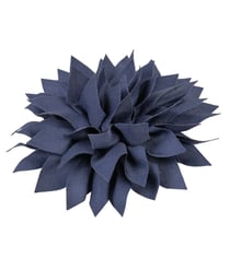 Broche fleur pivoine 14cm bleu marine