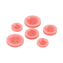 Lot de 3 boutons ronds 2 trous rose