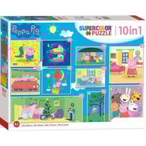 Coffret de 10 puzzles enfant peppa pig et ses amis 18 - 30 - 48 - 60 - pièces - peppa le cochon