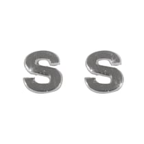 Lettres en cire - S - , argent, 9mm, 2 pces