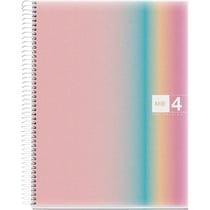 Cahier - A4 - Spirales - Petits carreaux - Polypro - 120 pages perforées - Arc-en-ciel
