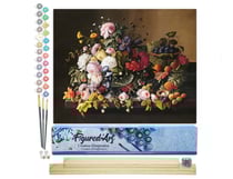 Peinture par Numéro Figured'Art - Fleurs et Fruits - Severin Roesen - Kit de Loisir Créatif DIY Numéro d'Art Complet - 40x50cm toile roulée + châssis en bois à monter