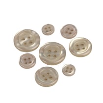 Lot de 6 boutons ronds 4 trous marron taupe