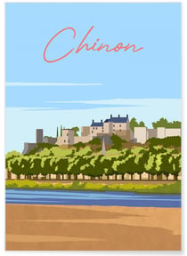 Affiche ville Chinon | A3 : 29,7x42cm