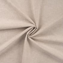 Tissu Lin Coton Rayé blanc sur fond Beige chiné