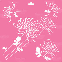 Pochoir plastique souple réutilisable 30 x 30 cm Fabrika Decoru CHRYSANTHEME 026