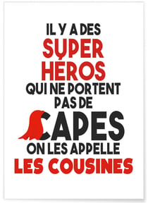 Affiche 'Cousines Super Héros' | A3 : 29,7x42cm