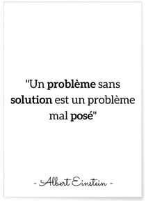 Affiche Einstein : 'Un problème sans solution…' | A3 : 29,7x42cm