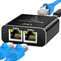 LinQ Duplicateur Ethernet RJ45 Gigabit 1000 Mbps 2 Appareils Simultanés Noir