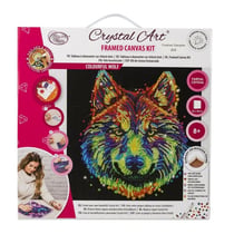 CRYSTAL ART Kit tableau broderie diamant 30x30cm Loup multicolore