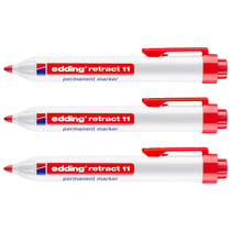 Lot de 3 marqueurs permanents rétractables - EDDING - Rouge - Pointe moyenne 1,5-3 mm