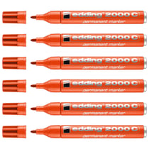 Lot de 6 marqueurs permanents - EDDING - Pointe ronde 1,5-3 mm - Orange - 2000C