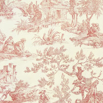 Tissu Toile de Jouy Rouge en 280 cm de largeur