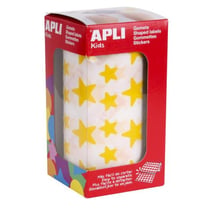 Apli Agipa - Gommettes rouleau Étoile 12,5 et 19,5 mm jaune x 2 360