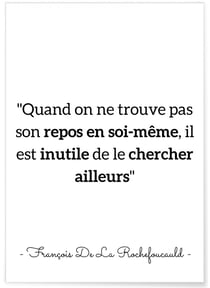 Affiche citation François de la Rochefoucauld 'Quand on ne trouve pas...' | A3 : 29,7x42cm