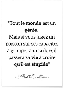 Affiche Albert Einstein : 'Tout le monde...' | A3 : 29,7x42cm