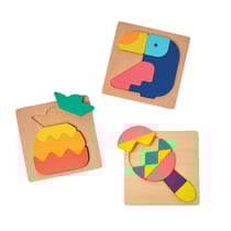 3 Puzzles encastrables en bois Oxybul
