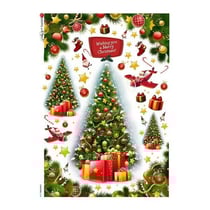 1 feuille de papier de riz 22.5 x 32 cm découpage collage PAPER DESIGNS NOEL DECORATION SAPIN CADEAU 0158