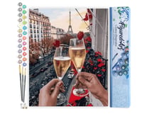 Peinture par Numéro Figured'Art - Santé des Amoureux à Paris - Kit de Loisir Créatif DIY Numéro d'Art Complet - 40x50cm sans châssis en bois