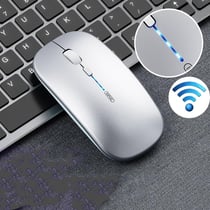 Souris Sans Fil Silencieuse Avec Affichage De Batterie Pour Ordinateur Portable Argent YONIS