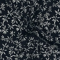 Tissu Coton extensible Pissenlit mode sur fond Bleu marine