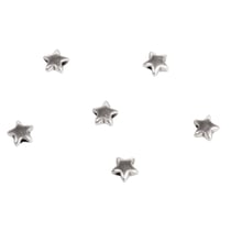 Perle métallique Etoile, 5mm ø, argent, 6 pces