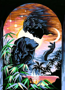 Canevas antique Rêve tropical 45x60cm