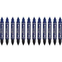 Lot de 12 marqueurs permanents double pointe - PENTEL - Bleu - Tracé 0,3 mm et 1,2 mm