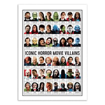 Affiche 50x70 cm - Iconic Horror movies Villains - Olivier Bourdereau