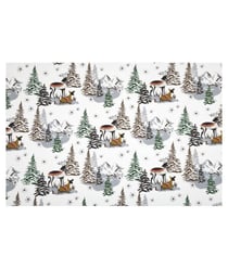 Tissu coton Noël forêt de 155 cm de largeur belledonne ecrue vendu par 50 cm