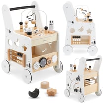 Trotteur Bebe Bois Mamabrum, Table D'activité Poignée Confortable, Roues Antidérapantes, stimule les capacités motrices & cognitives