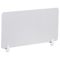 Séparateur de Bureau Blanc Cassé en PET Acoustique Recouvert de Tissu 120 x 50 cm avec Pinces de Fixation