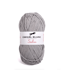 Fil de coton et Acrylique à tricoter ou crocheter SALSA - Cheval Blanc 71 Gris