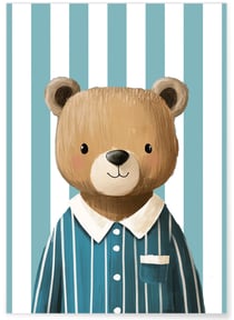 Affiche Ours en pyjama | A3 : 29,7x42cm