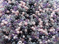 1000 PERLES de Rocaille Violet Rose Gris Noir - mélange multicolore ø 2 mm 12/0 - creation bijoux