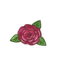 Lot de 3 écussons thermocollants rose fushia 4cm x 4,5cm