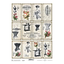 Tags éléments décoratif en papier à découper scrapbooking VINTAGE PARIS COUTURE 0044