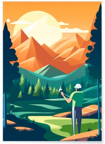 Affiche Illustration Golf | A3 : 29,7x42cm