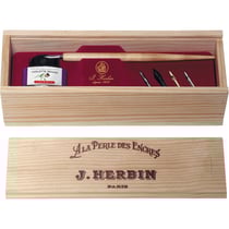 Coffret - Encre pour stylo plume - Violette pensée - 5 plumes métal - Herbin