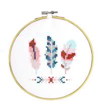 Kit Diamond Painting facile Plume : tambour à broder + strass