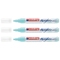 Lot de 3 marqueurs peinture acrylique pointe ronde 2-3 mm - EDDING - Bleu Pastel