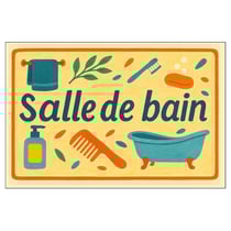 Plaque de porte métal salle de bain