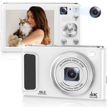 Appareil Photo Numérique 4K HD Double Caméra Zoom 16X Écran 2.8 Pouces Blanc Blanc YONIS