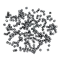 Perles plastiques à lettres, noir, 5x5mm, 40g