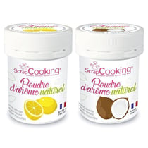 Arômes alimentaires naturels en poudre - citron et noix de coco - 2 x 15 g