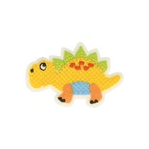 Ecusson thermocollant dinosaures jaune 4cm x 4,1cm