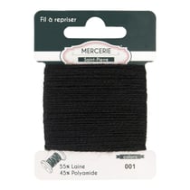 Fil à repriser laine 15m noir