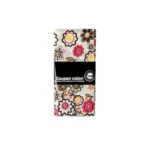 Coupon de tissu en coton Fleurs rose 55 cm